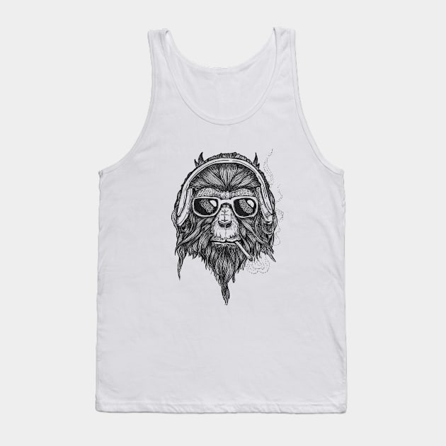 Smokin' Monkey Tank Top by inksketches